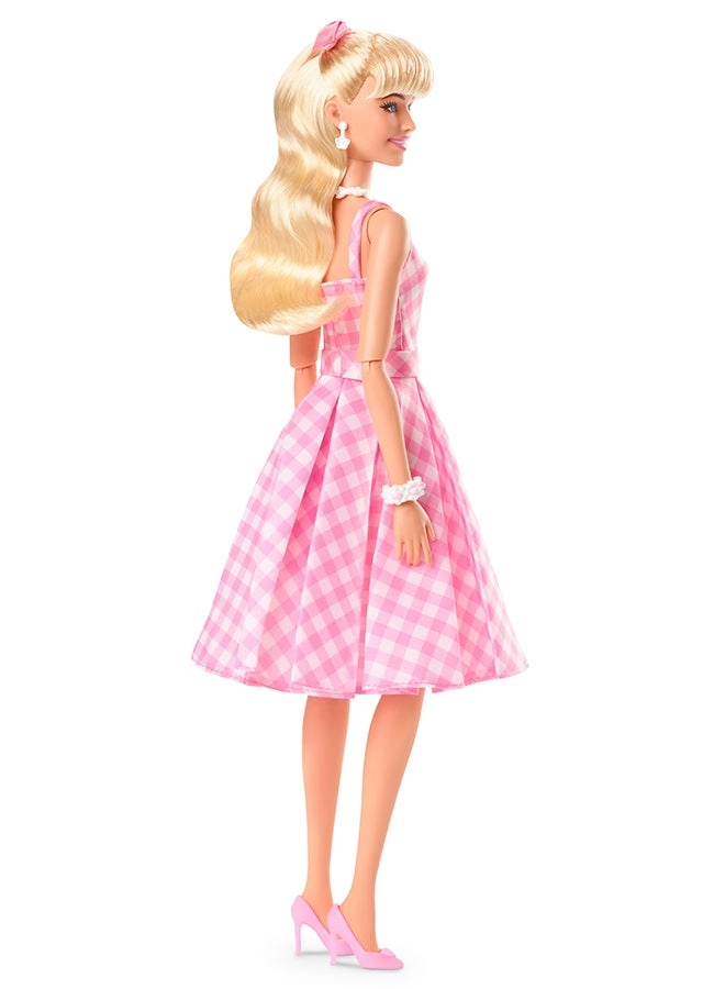 Margot Robbie as Barbie Collectible Doll - Pink Gingham Dress Posable Ages 3+