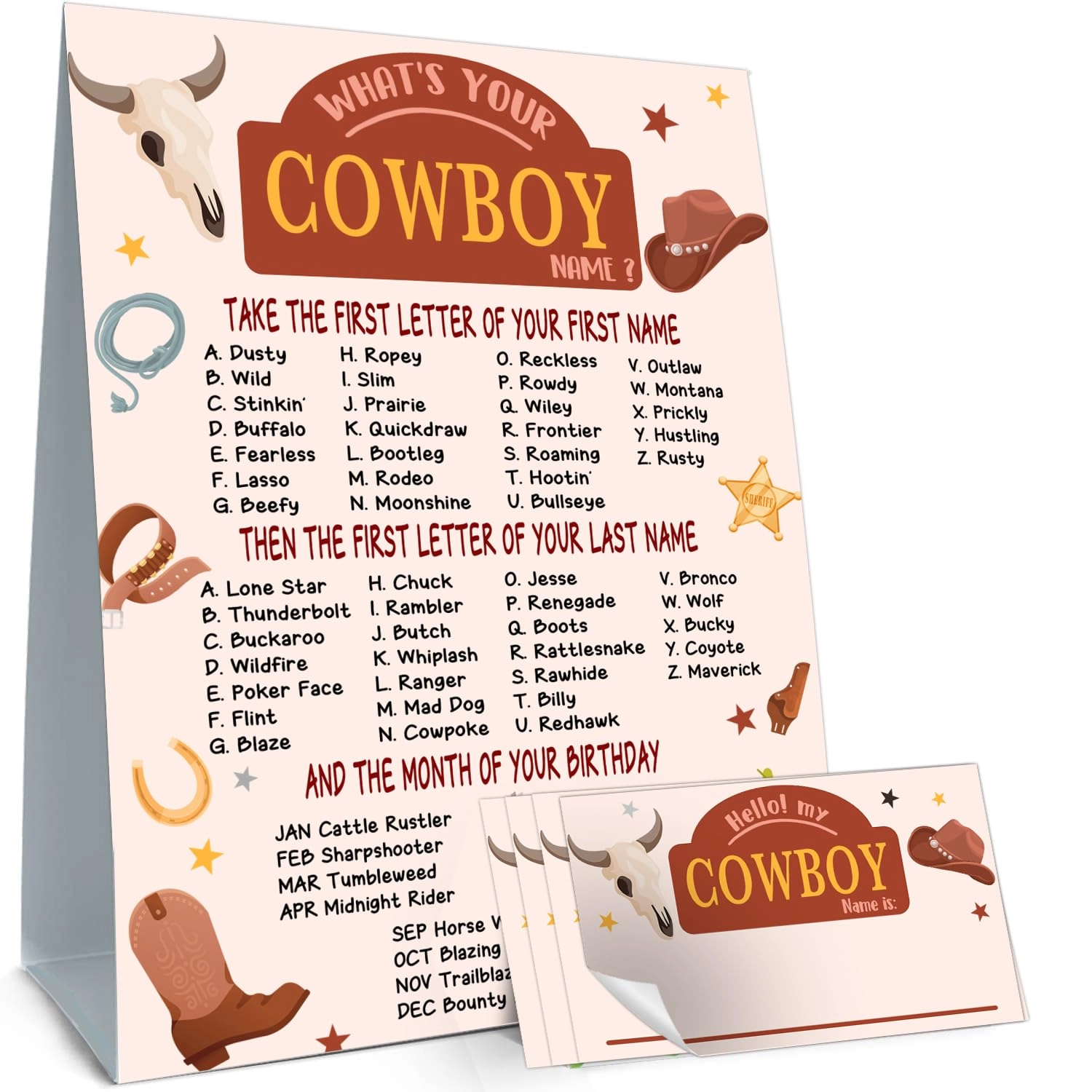 cidobi What's Your Cowboy Name Game - 43.0 Count