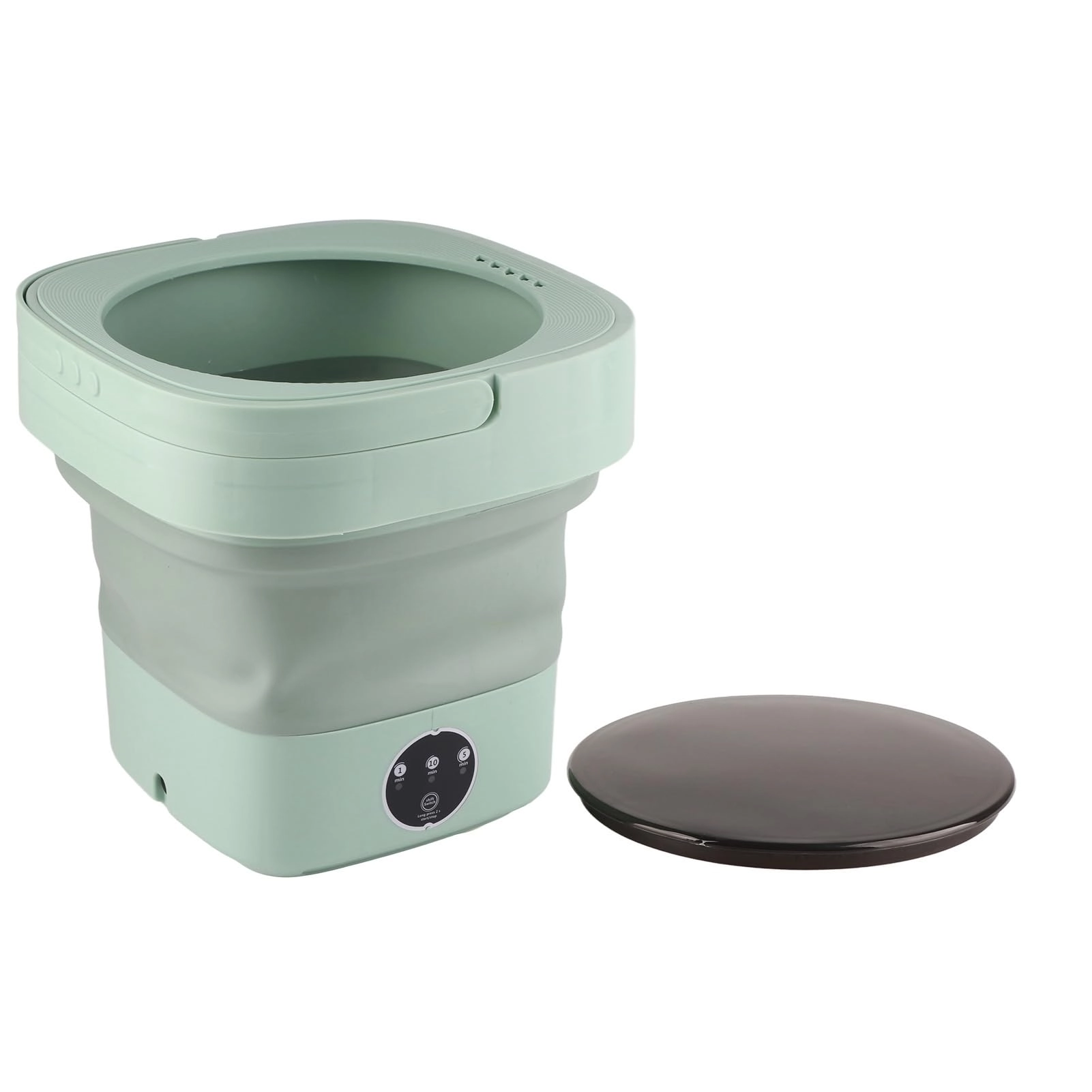 DAUZ Mini Washing Machine, Portable Foldable Washing Machine US Plug 100–240V Automatic 6.5L Large Capacity for Travel (Green)