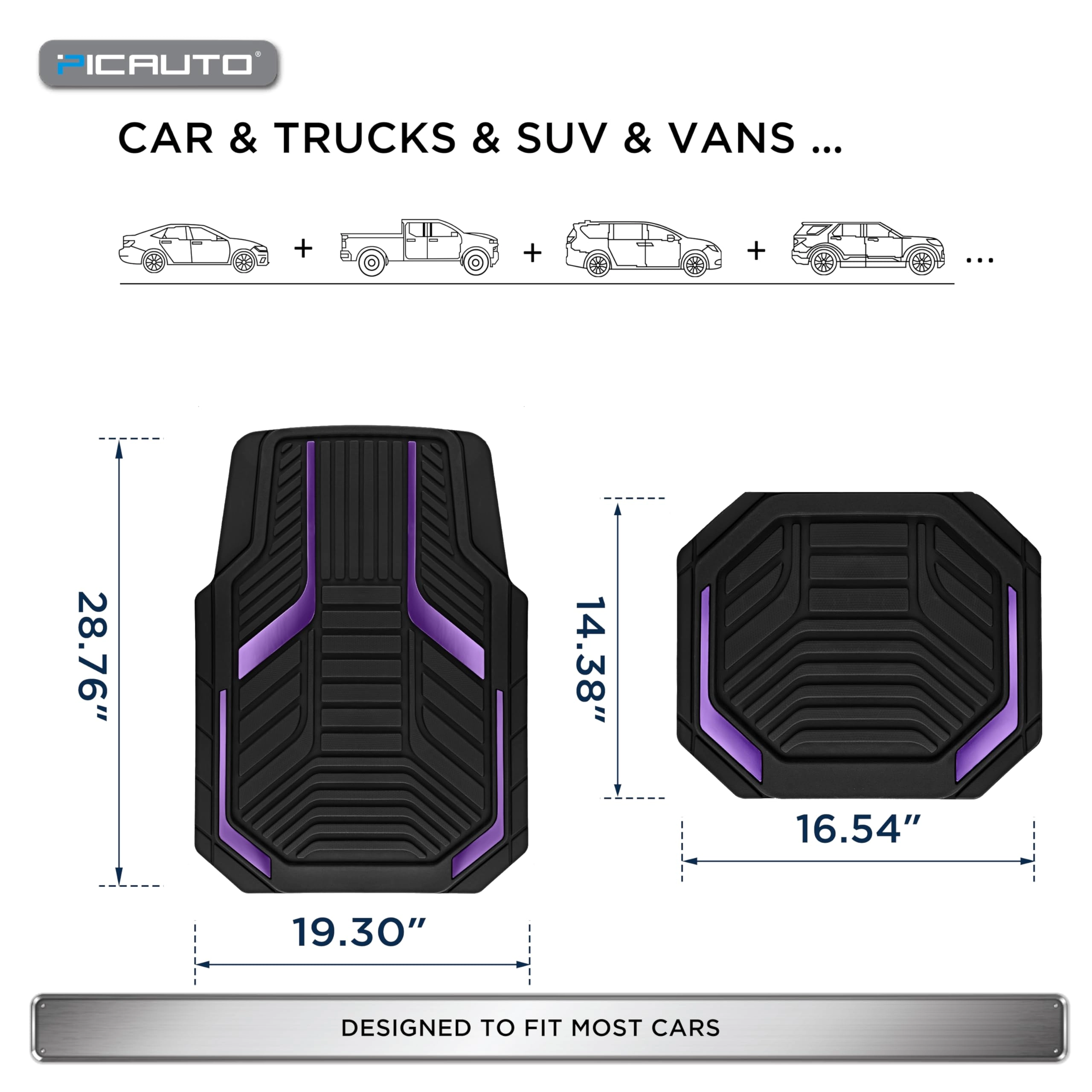 Heavy Duty Rubber Floor Mats - Pink Universal Fit