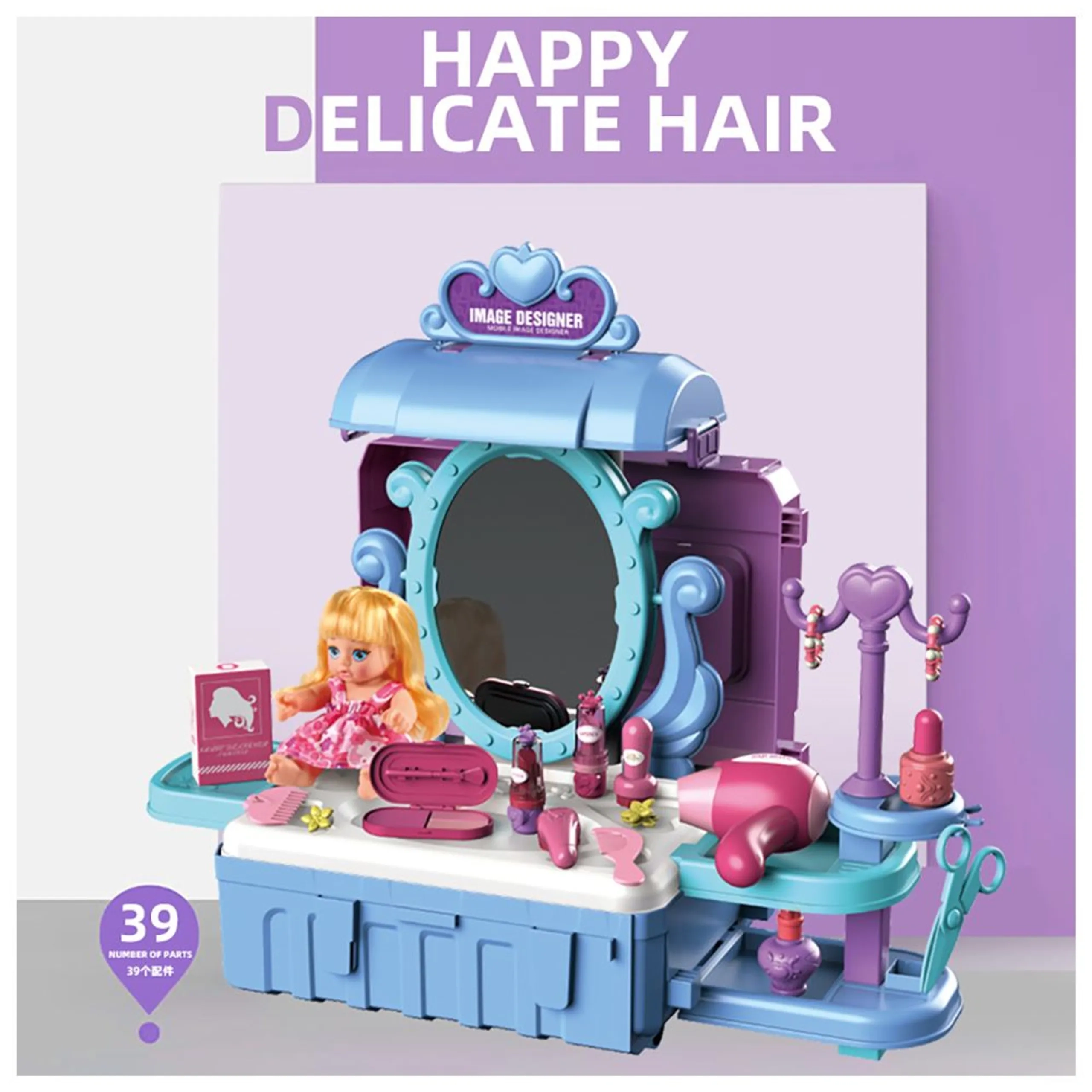 Role Play Salon Toy Set Luggage Case - 39 pcs (SAM-LS_RPLC_SLPU)