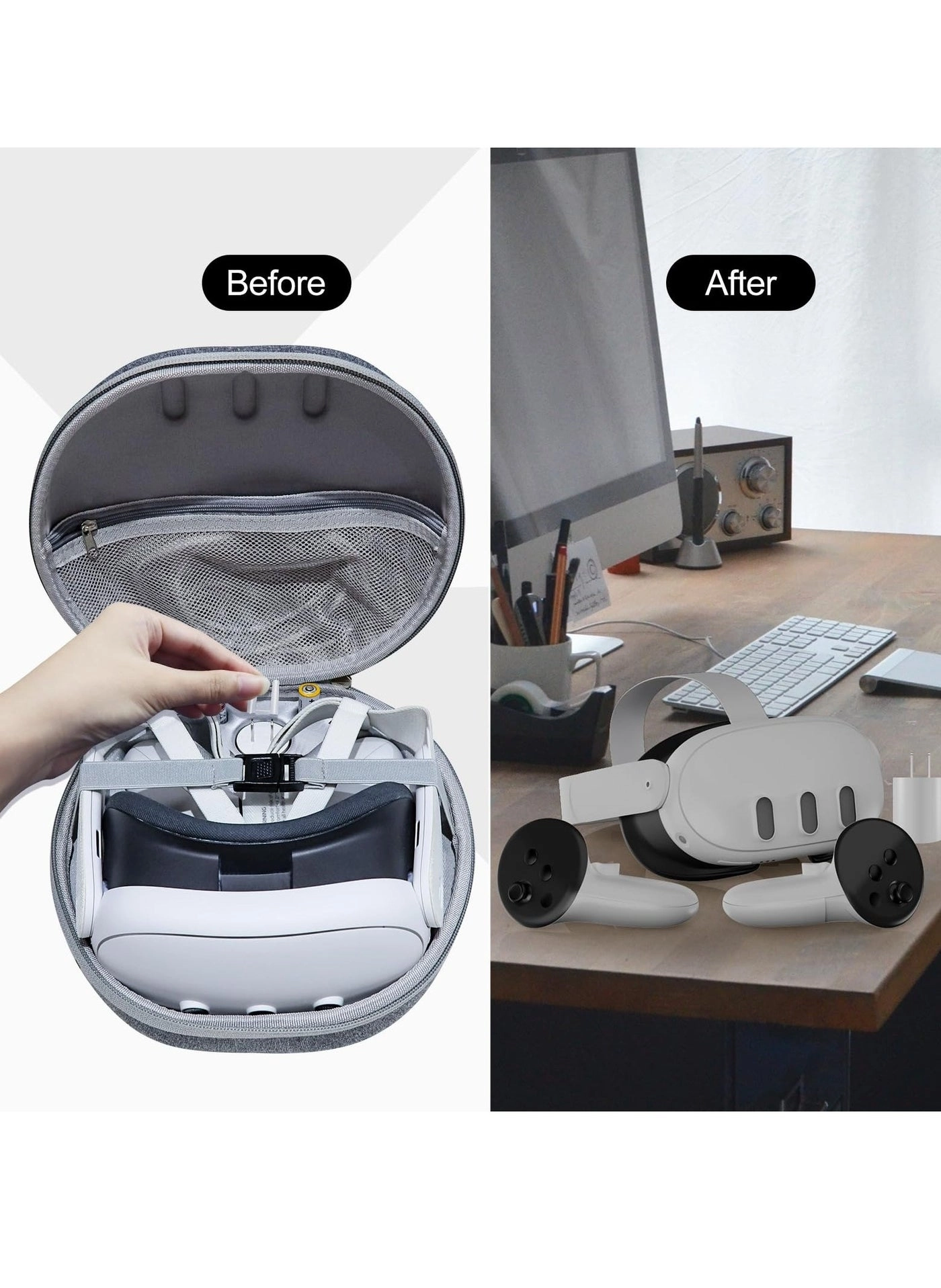Hard Carrying Case - Compatible with Meta Quest 3 Gray