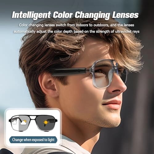 Bluetooth Smart Glasses - Black Gold Photochromic