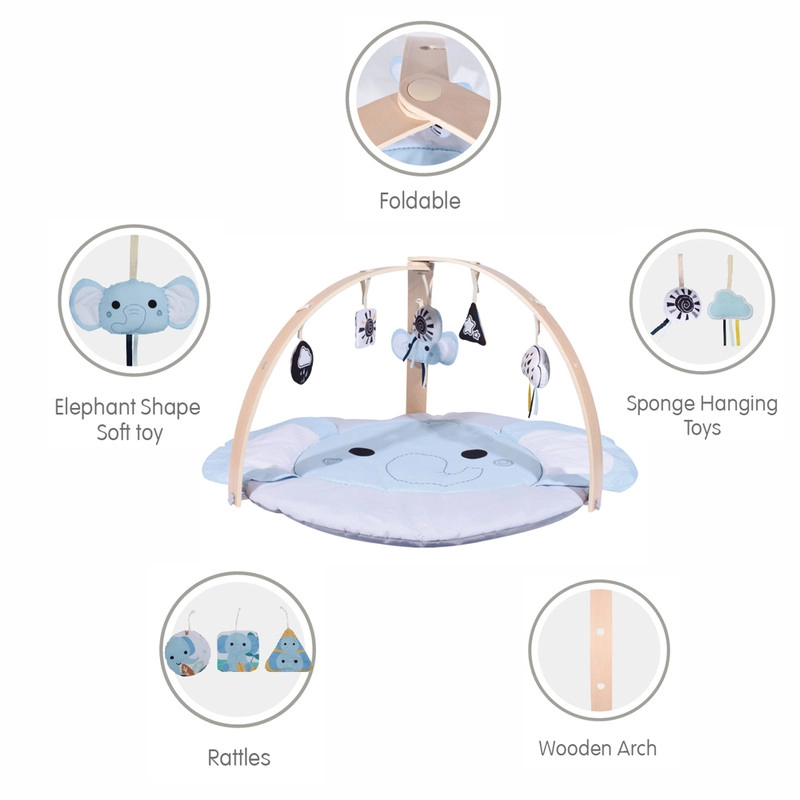 Nyra Wooden Activity Play Gym - Elephant 0 month