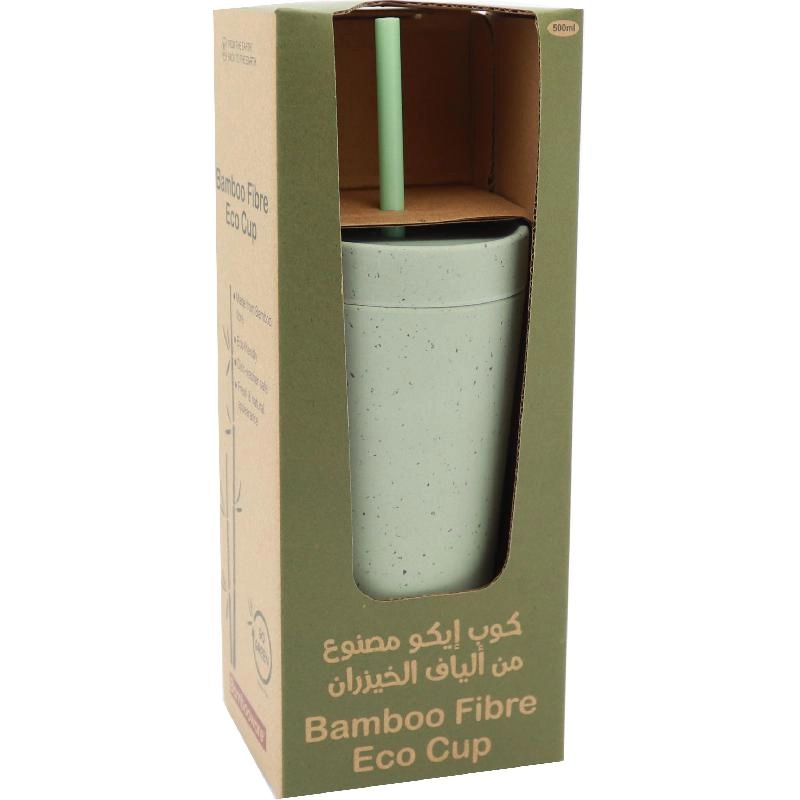 Bamboo Fibre Water Bottle - Straw 500 ml