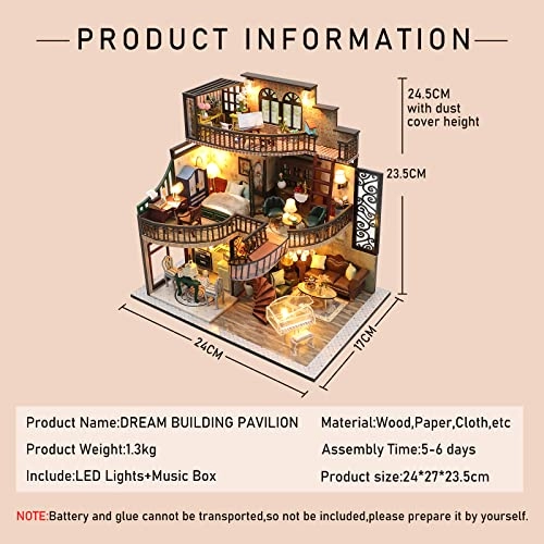 DIY Miniature Dolls House Kit - Cat Coffee Garden