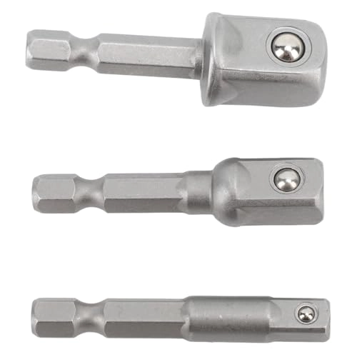 Power Drill Adapter - 3 Piece 1/4" 3/8" 1/2" Stainless Steel