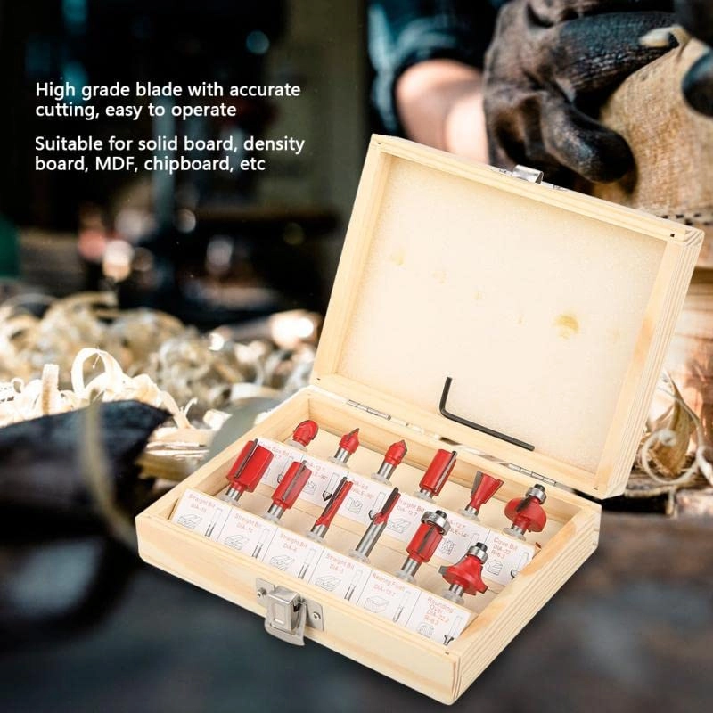 Router Bit Set - 6.35 mm 12 Pcs