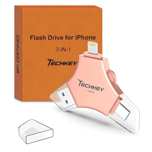 USB 3.0 Flash Drive - Lightning/Type-C/USB for iPhone 128GB