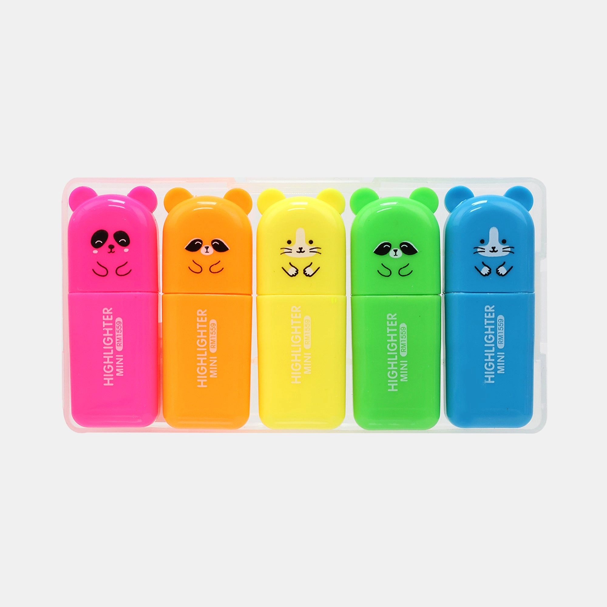 Vibe Pastel Cat Highlighter Pens - 5 Soft Pastel Colors