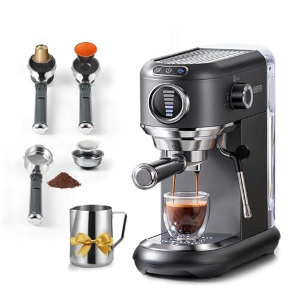 "Capsule Coffee Pod Machine with Dual Heating & Cooling System – Espresso, Cappuccino, & Latte Maker | Fast Brewing, Adjustable Temperature, Sleek Design for Home or Office"