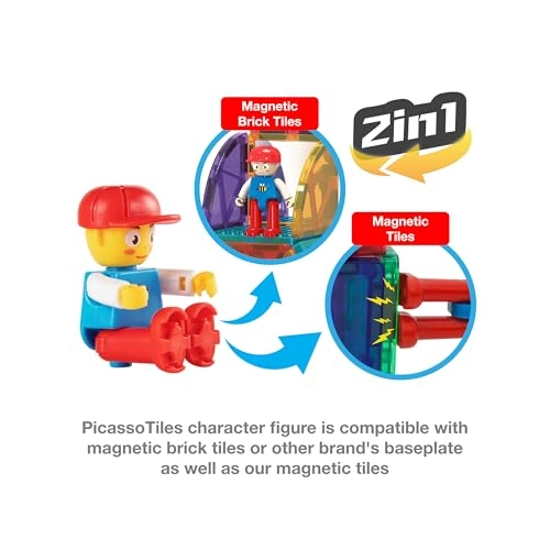 Magnetic Brick Tile and Magnetic Tile Combo Set - 333pcs