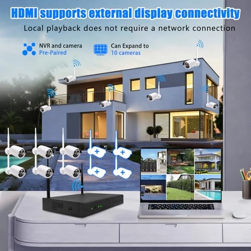 3MP Wireless Security Camera System - 4 Cameras 10 Channels