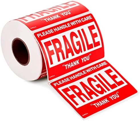 Gmkbuy Fragile Stickers - 100 Labels 3" x 2"