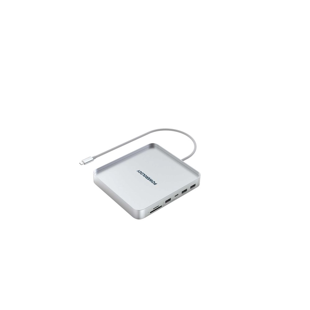 Powerology USB-C Hub & Stand with SSD Enclosure - supports NVMe & SATA up to 2TB