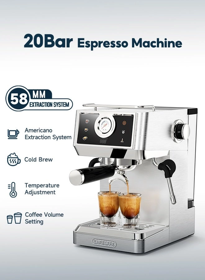 20Bar Espresso Machine - 1.3L Double Boilers One-Touch