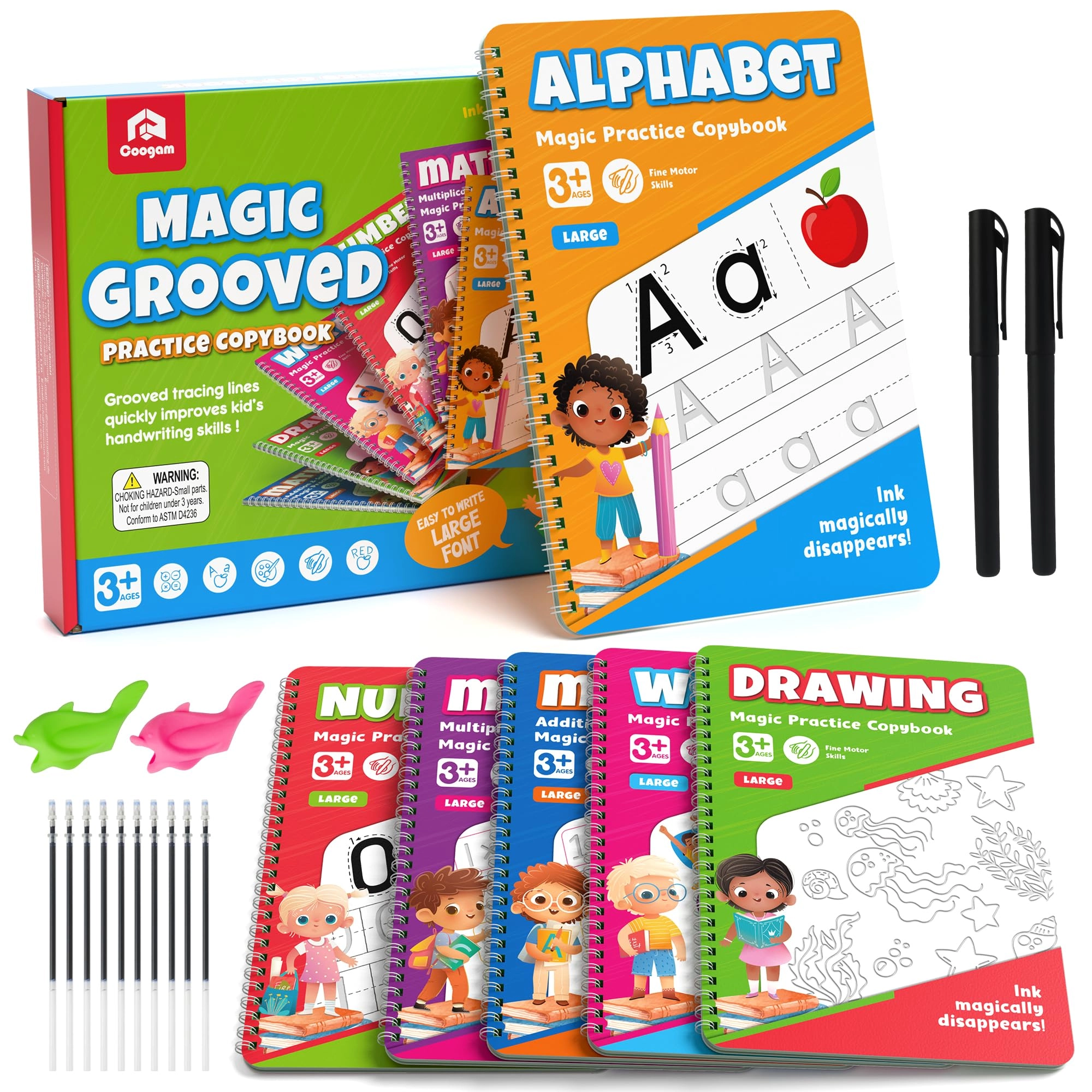 Coogam Magic Grooved Writing Practice - 3-8 6 pieces