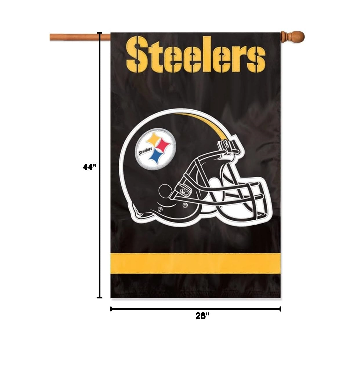Pittsburgh Steelers Applique Banner Flag - 1 Game Day, Outdoor Events, Sports & Tailgating