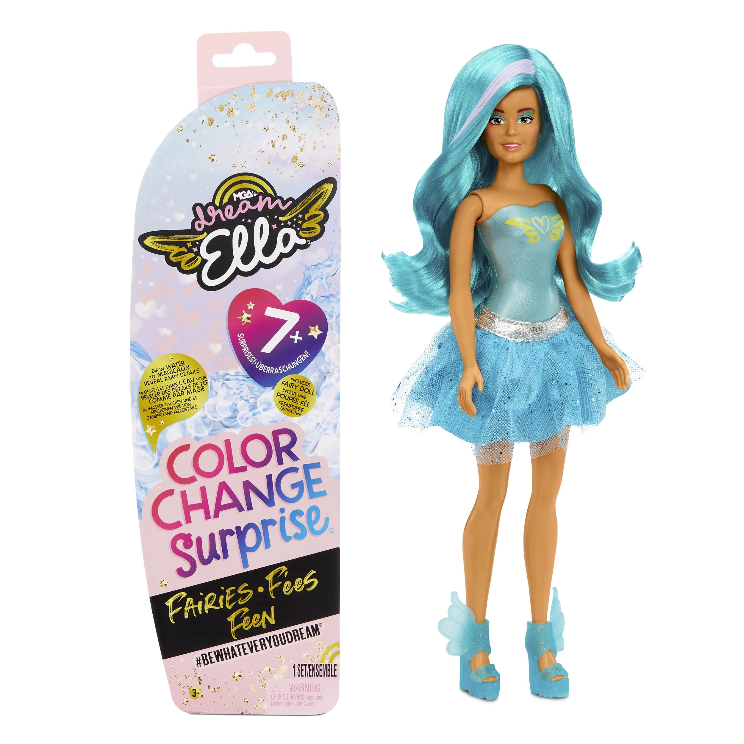 MGA Entertainment Aria Fairy Doll - Color Change 11.5 Inches Blue Outfit Ages 3+
