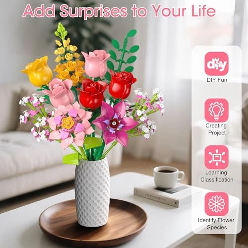 Flower Bouquet Building Set - 860 pcs