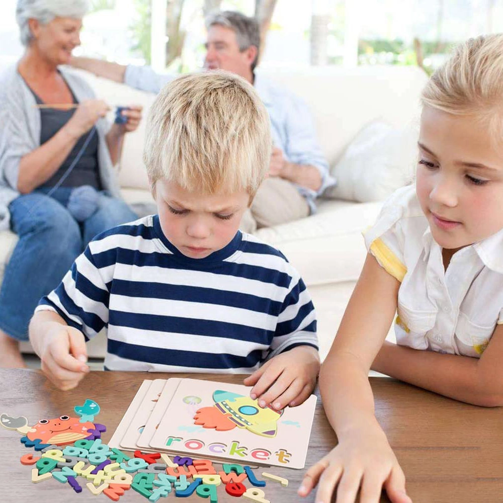 Wooden Animal Theme Alphabet Learning Puzzle Board - Suitable for 2 years & above