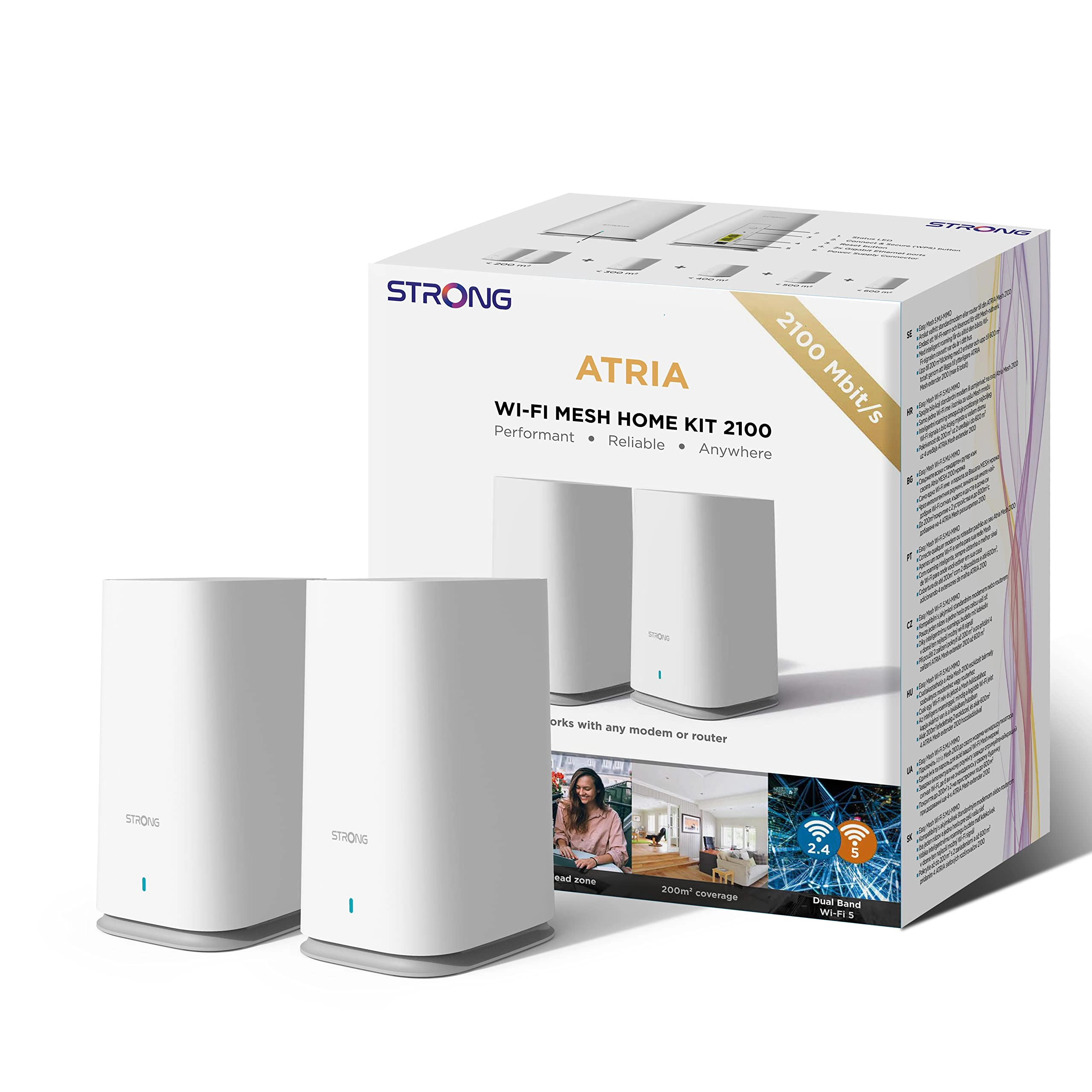 Strong Atria Wi-Fi Mesh Home Kit 2100 - Wi-Fi 5 (802.11ac/a/b/g/n)