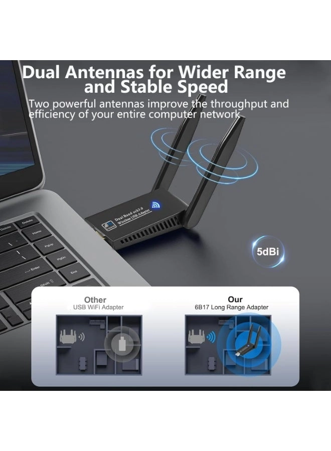 USB WiFi Adapter - 5.8GHz/2.4GHz USB 3.0 Wireless