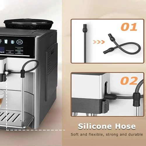 Milk Hose - Stainless Steel Straw 18cm 2 Silicone Hoses Set