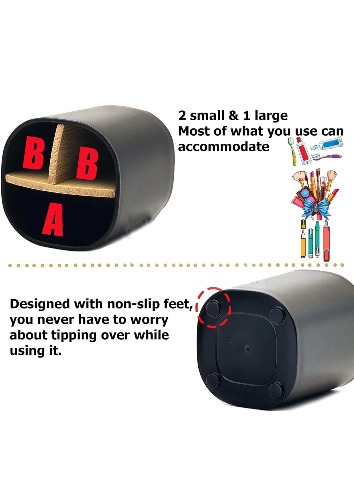 Bamboo Toothbrush Holder - Bathrooms 3 Slots