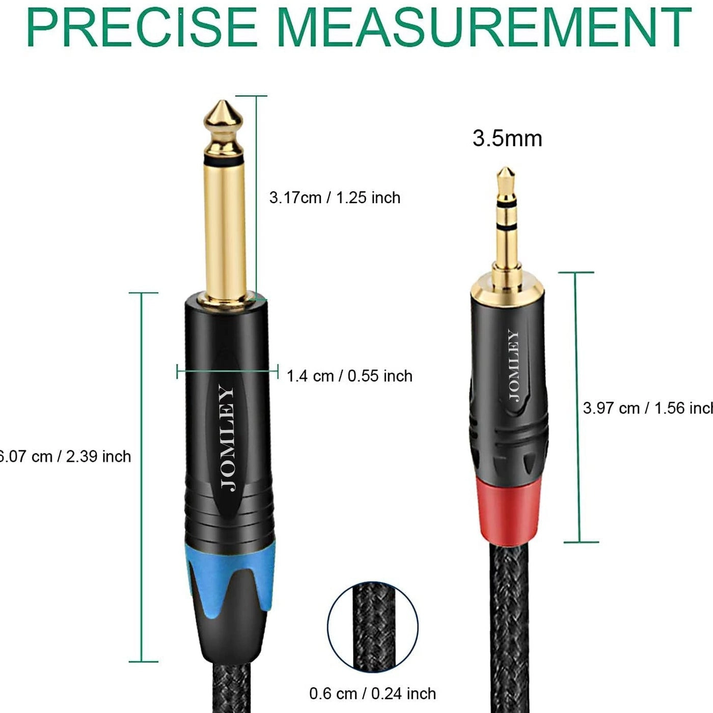 1/8 to 1/4 Stereo Audio Cable - 3.3 ft