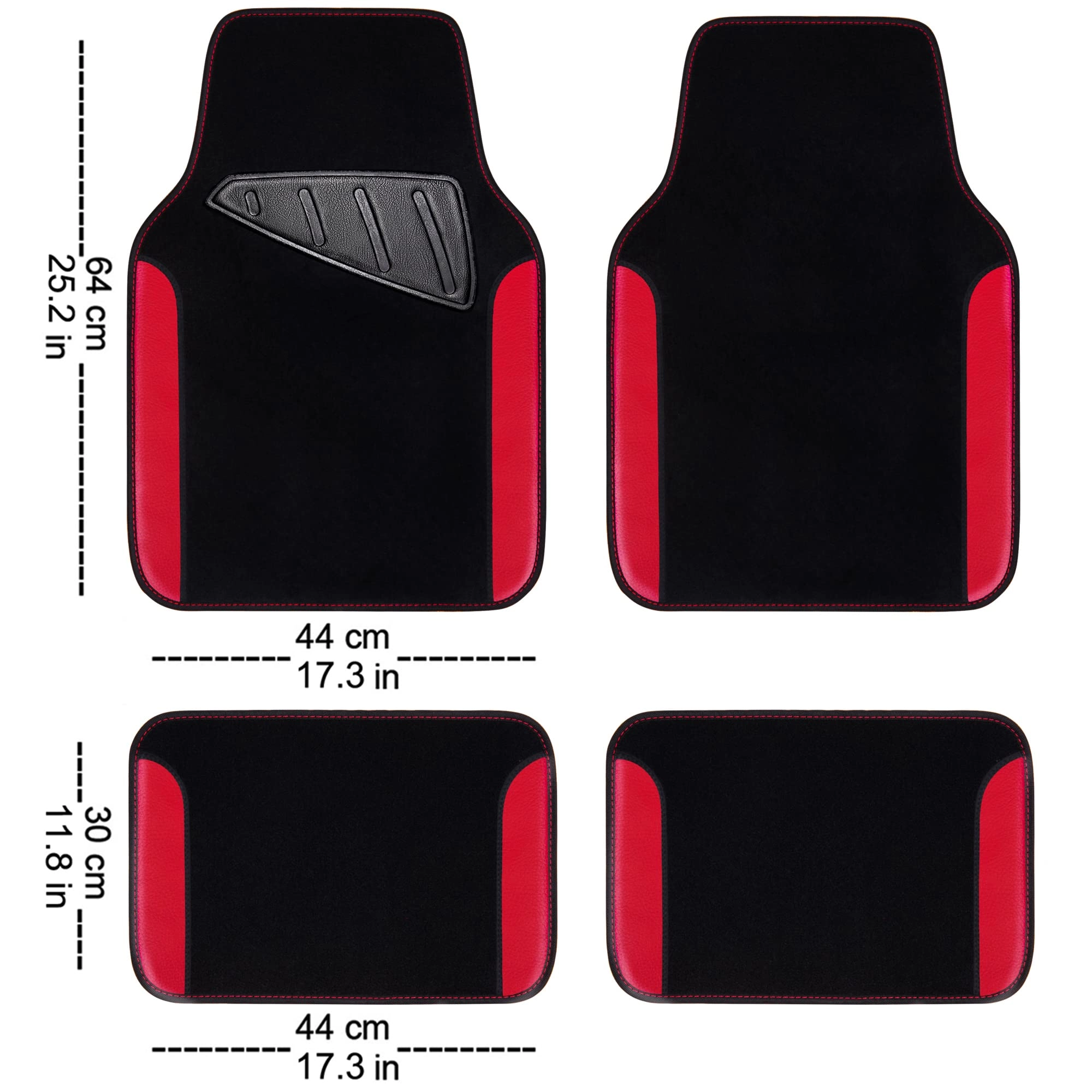 Car Seat Covers - Air Mesh Leather + Car Floor Mats - Waterproof + Steering Wheel Cover - Sporty