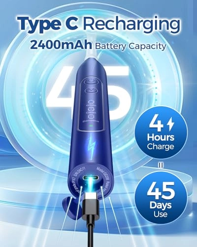 Rotating Electric Toothbrush - 8 Brush Heads 4 Modes 25-Day Battery Life