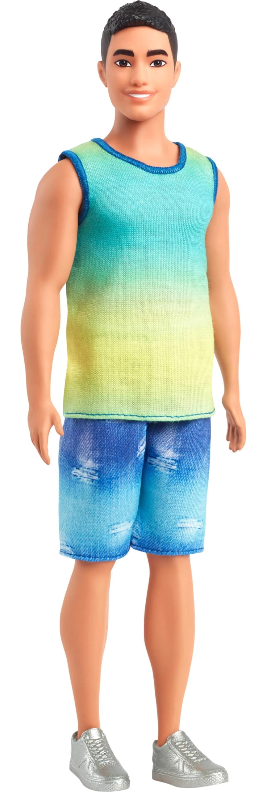 Barbie Fashionistas Ken Doll #236 - Black Hair Blue and Green Ombre Tank