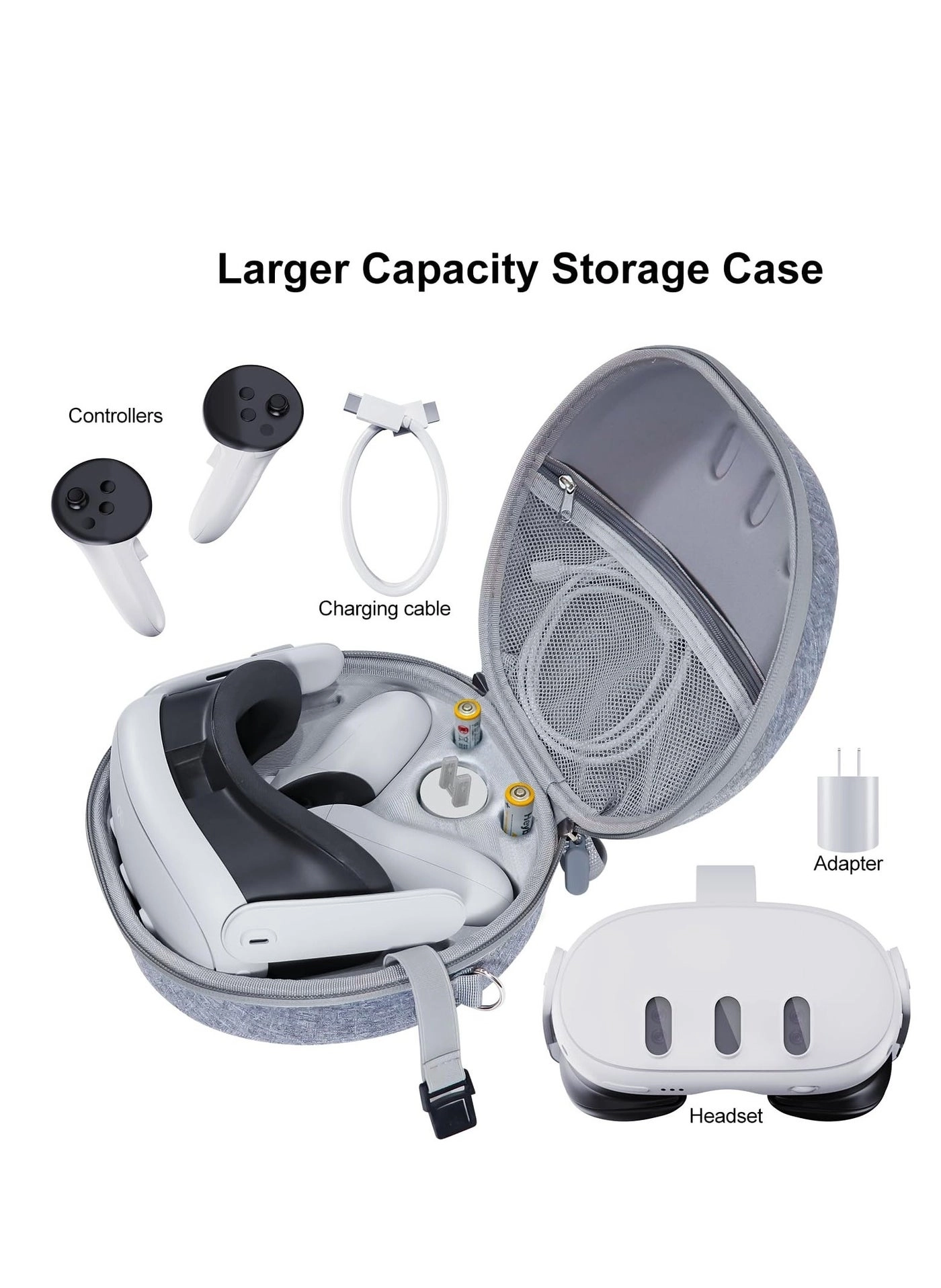Hard Carrying Case - Compatible with Meta Quest 3 Gray