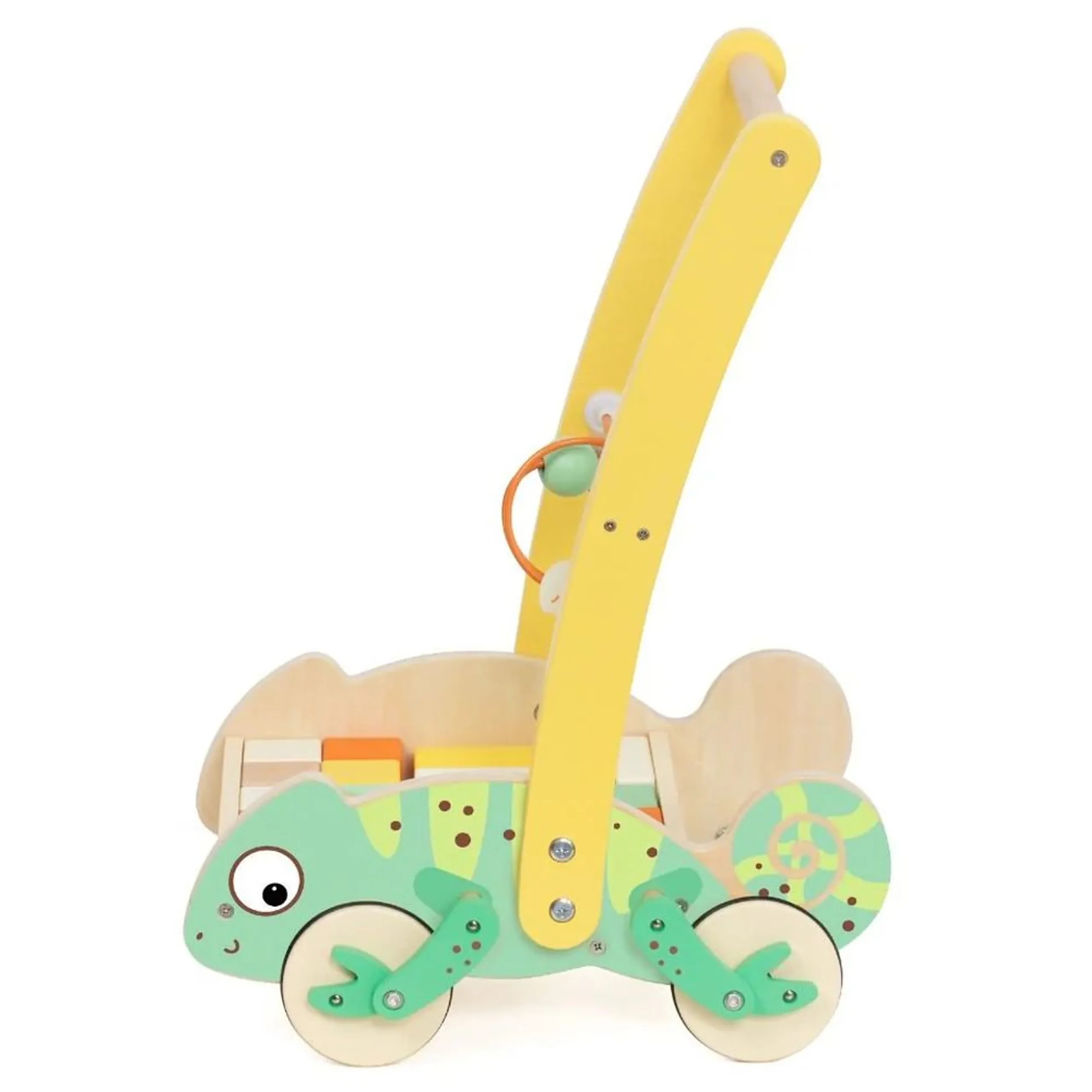 Baby Walker With Blocks - 28 Pc Set Chameleon