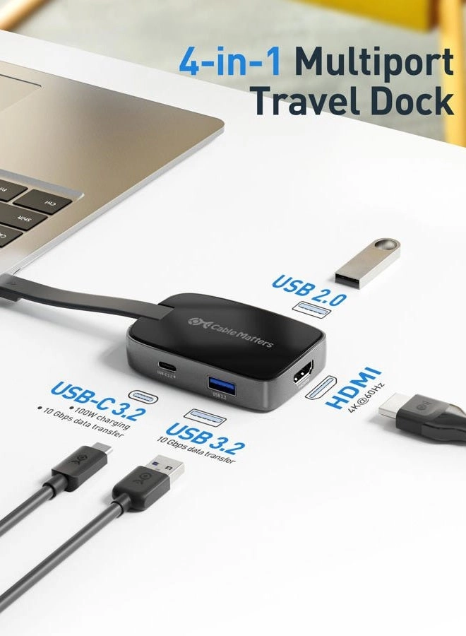 4-in-1 Portable USB C Hub
