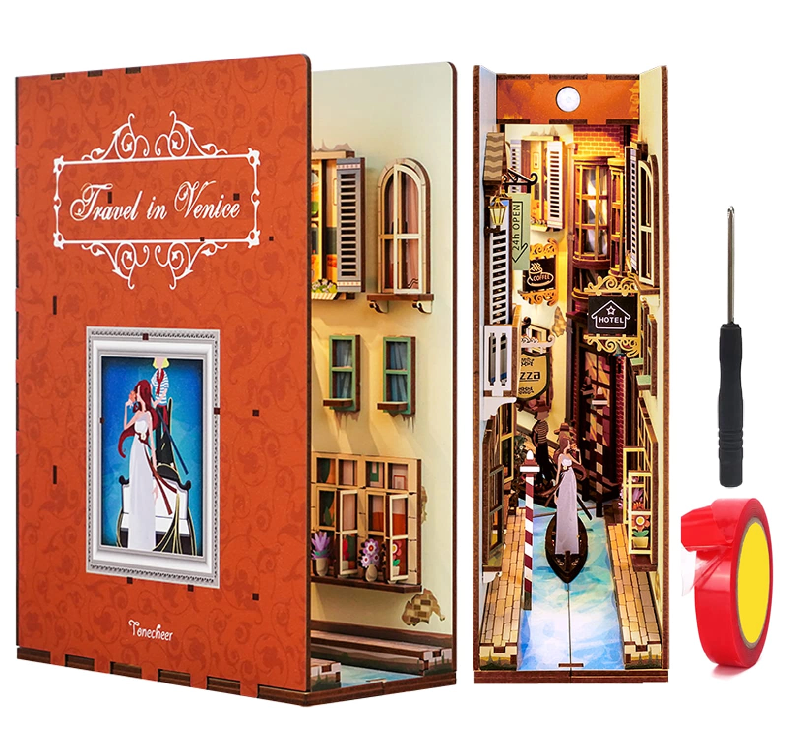 Spilay DIY Dollhouse Miniature Book Nook