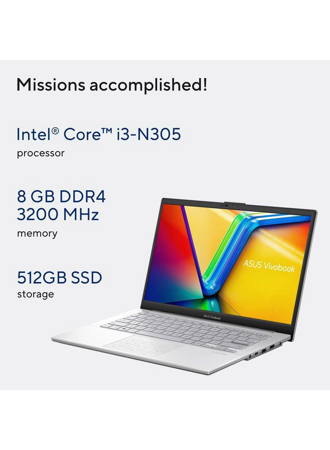 Vivobook Go 14 E1404GA-NK004W - 14'' Core i3-N305 8GB DDR4 512GB SSD