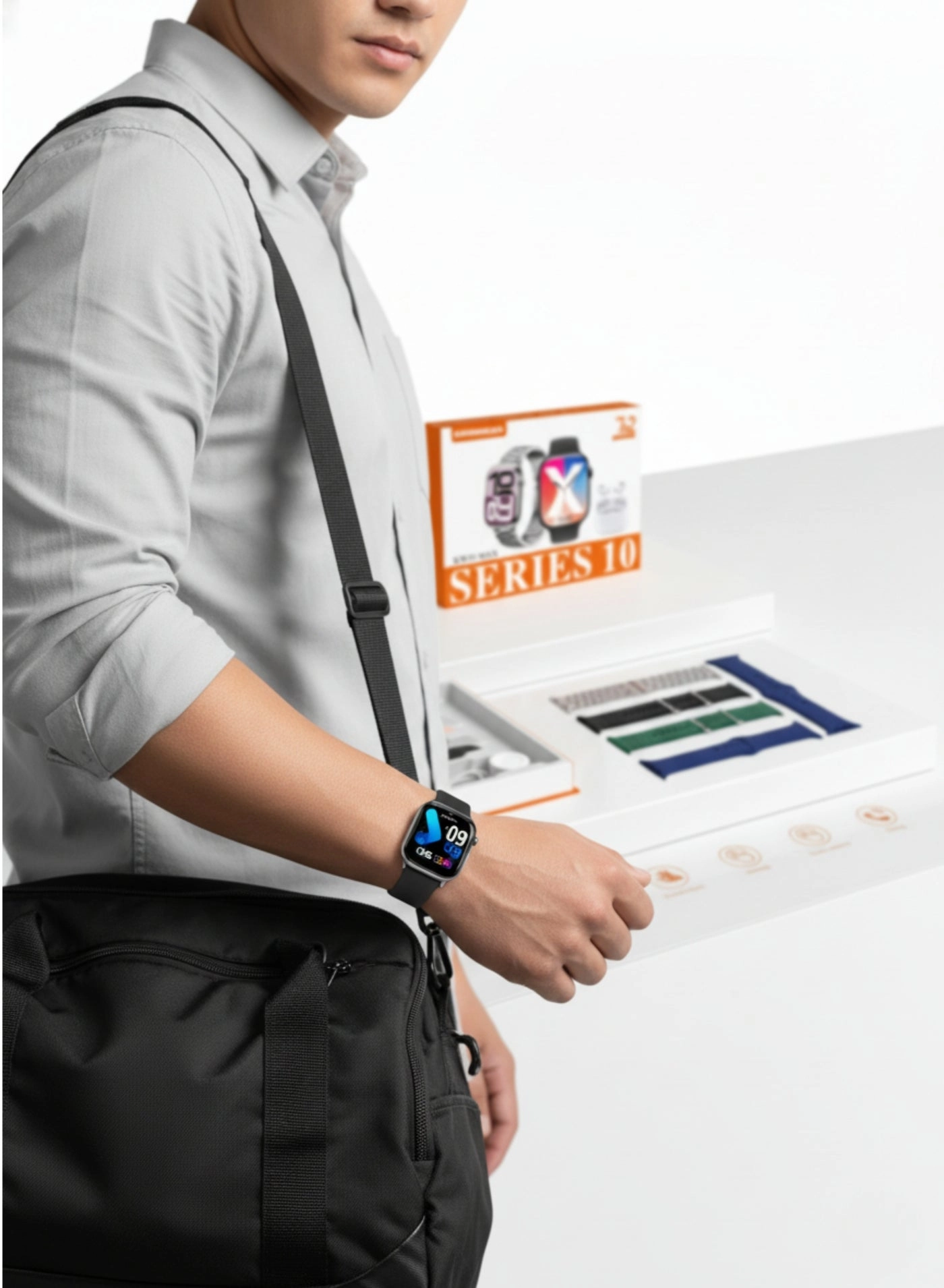 KW53 Max + Airpods + Watch Straps - 7 + Wireless Charging Dock