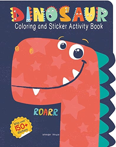 Wonder House Books Dinosaurs - Coloring and Sticker Activity Book - 48 pages 150+ Stickers