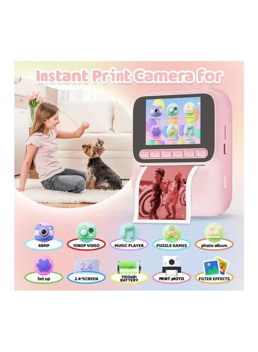 Kids Instant Print Camera - 1080P HD Thermal Printer