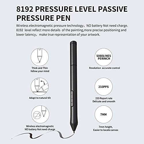 Graphics Drawing Tablet - 10x6 Inch 8192 Levels