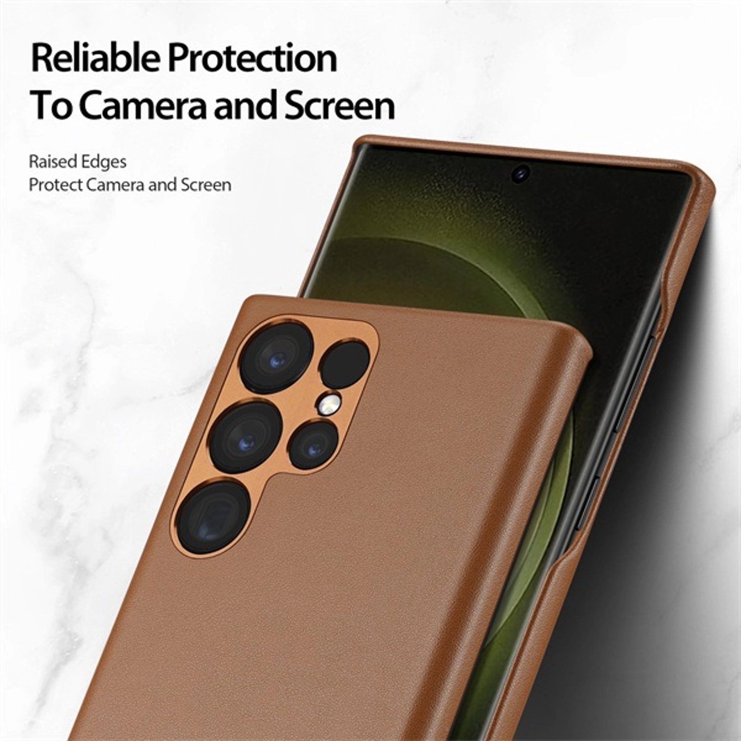 Grit Series Case - PU Leather Back Case for Samsung Galaxy S23 Ultra