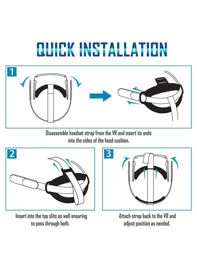 Head mount for Oculus Quest 2 - White Wireless