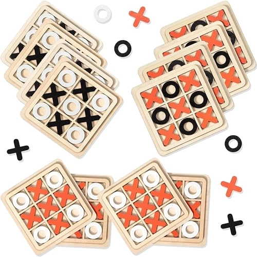 Tic Tac Toe - 8-Pack Wooden Mini