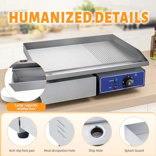 Electric Countertop Griddle - Two Half Iron Plate 55*35.5cm