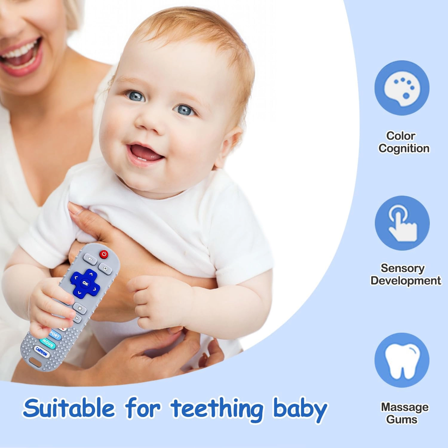 3 Pack Remote Control Shape Teethers - Silicone