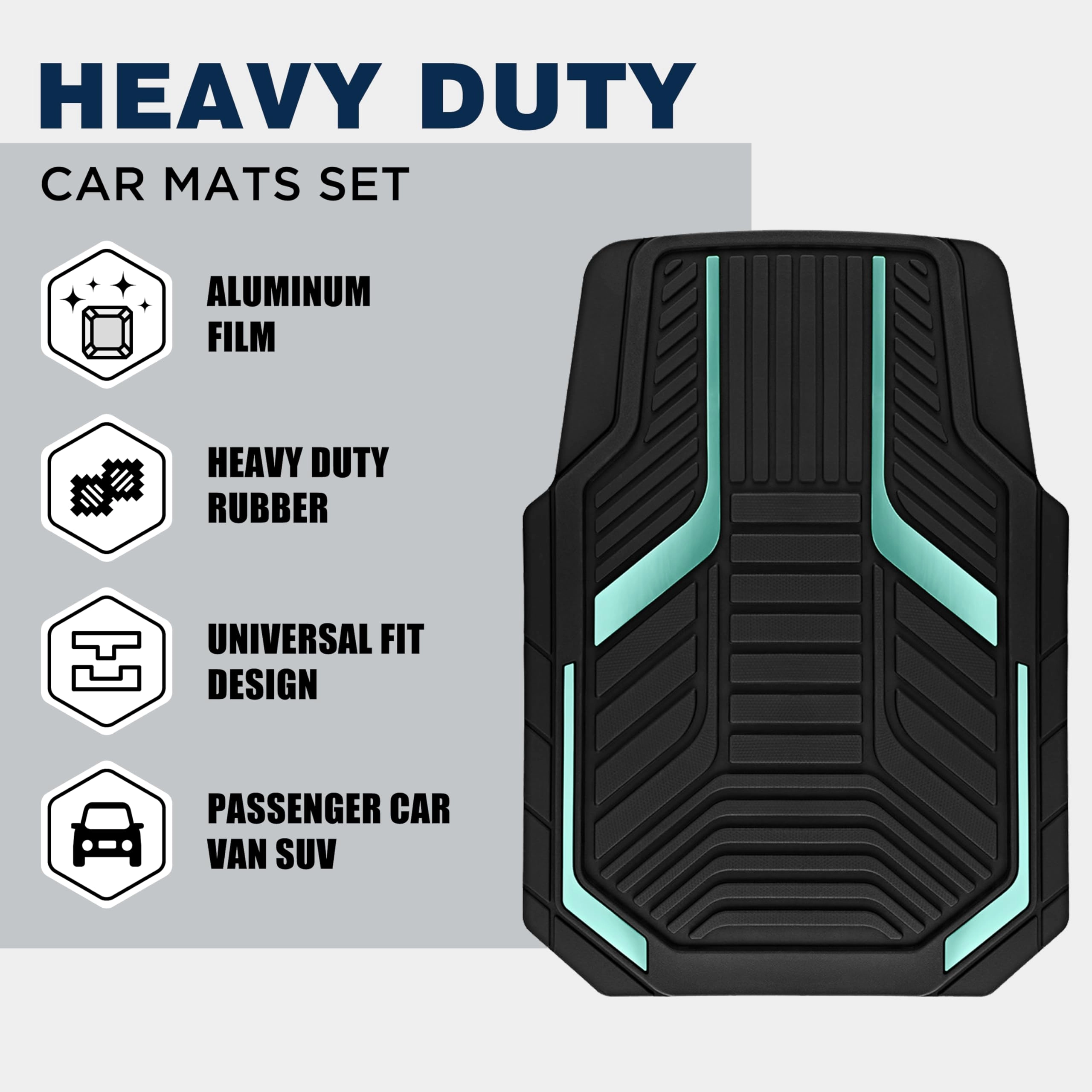 Heavy Duty Rubber Floor Mats - Pink Universal Fit