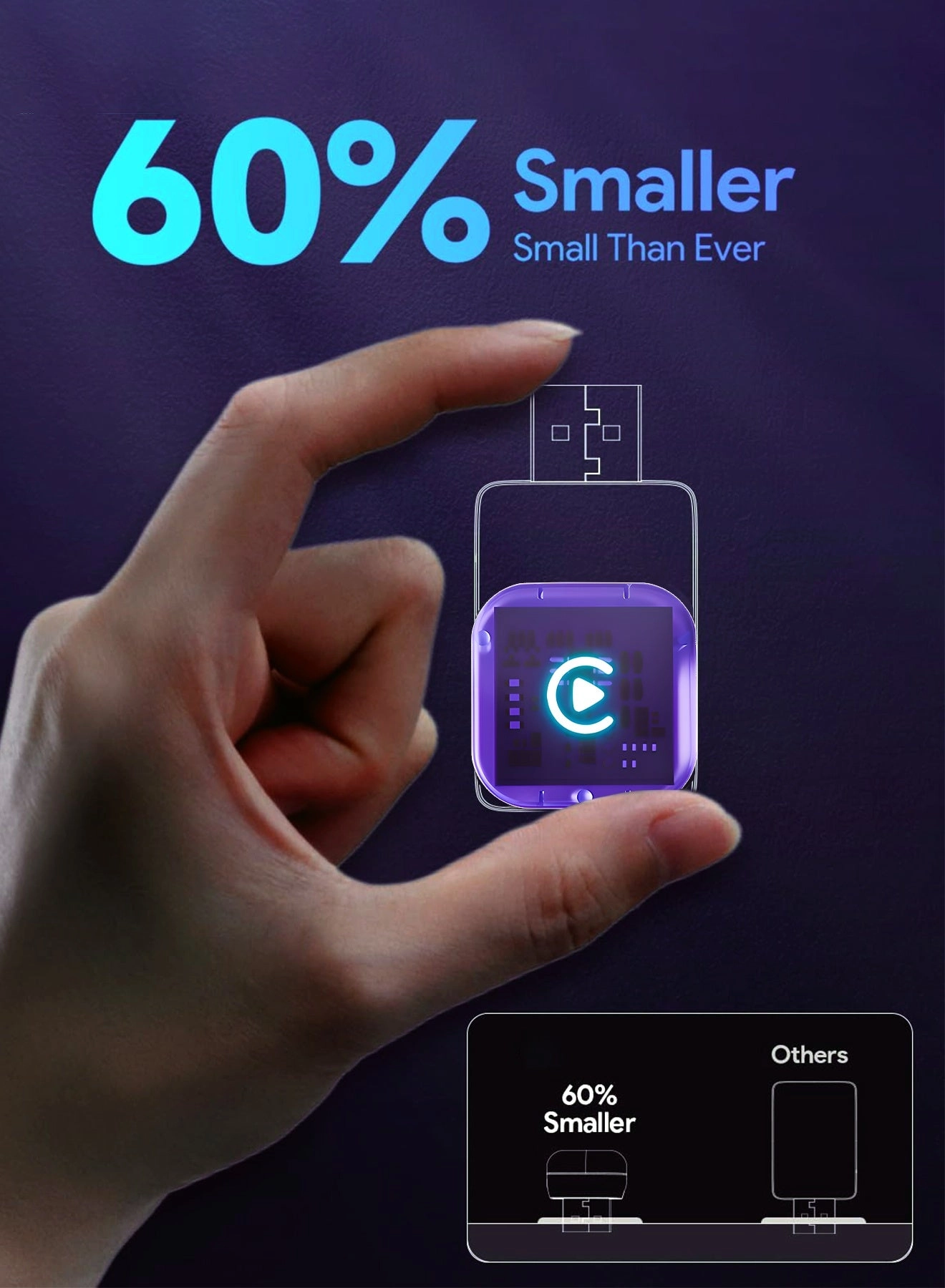 Mini 2-in-1 Wireless CarPlay & Android Auto Adapter - Zero Latency Fast Auto-Connect