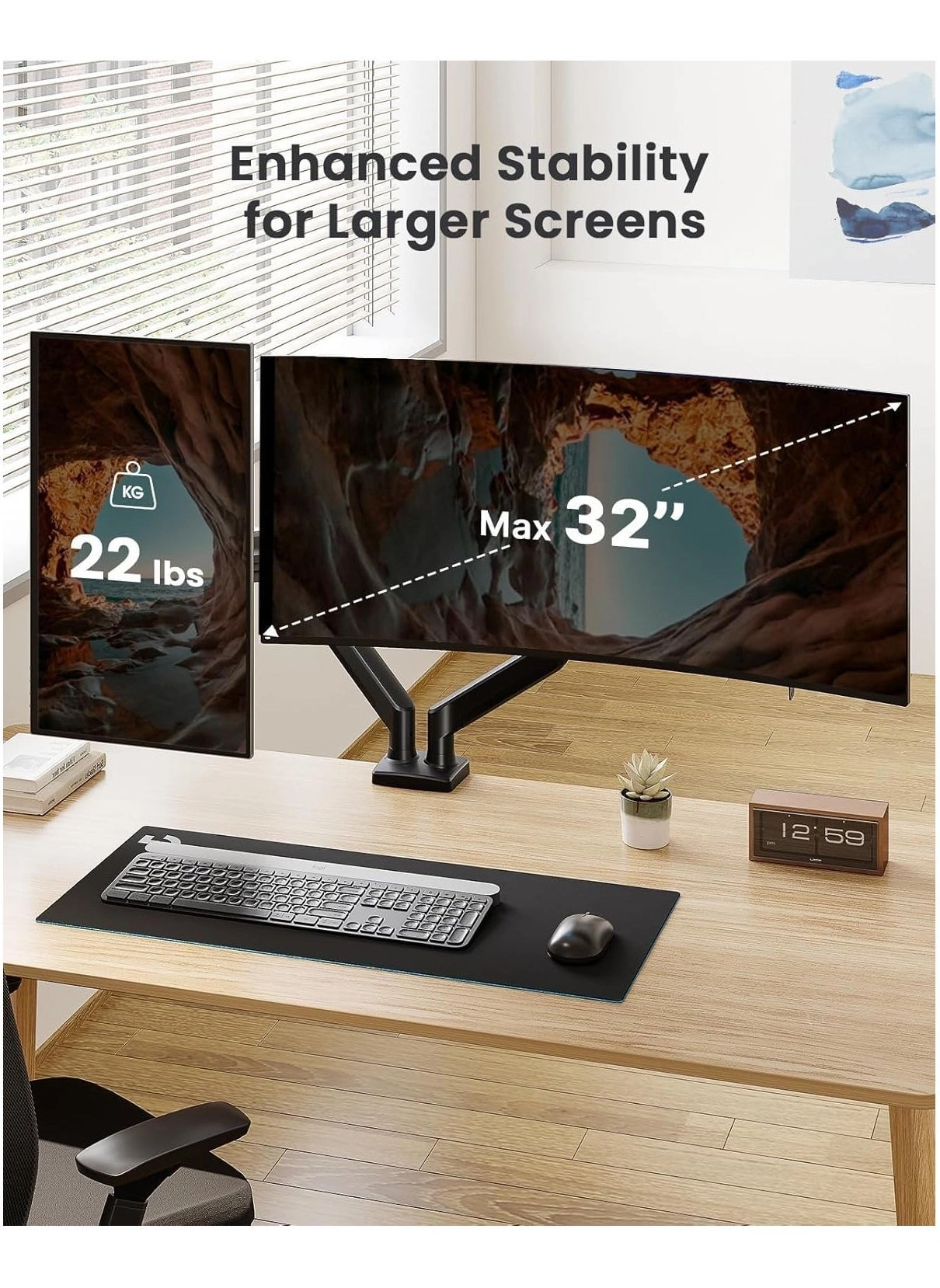 Dual Monitor Desk Mount Stand - 2